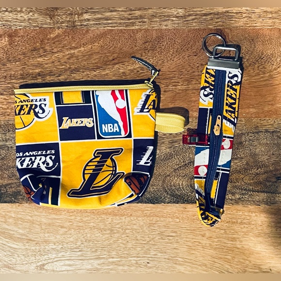 Lakers handmade fabric Tote Bag and pouch - Picture 4 of 4